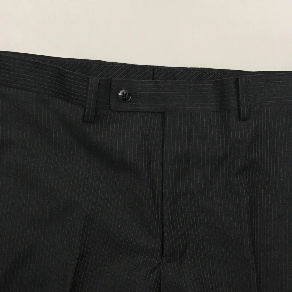 Calvin Klein 40r mens suit 2 piece gray stripes 100% wool 34w new nwt ea0035 - Picture 6 of 8